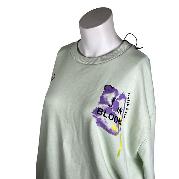 Scotch & Soda Sweatshirt Womens Large In Bloom Mint Green 100% Organic Cotton - Picture 1 of 8